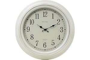 Kiera Grace Large Modern Emmerson Round Wall Clock, Non-Ticking Battery-Operated Clock for Living Room, Bedroom, Office, & Ki