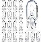 Honoson 1/4 Wedge Base 12V 5W Bulb Clear Krypton Light Bulb for Landscape, RV and Cabinet Lighting (20 Pieces)