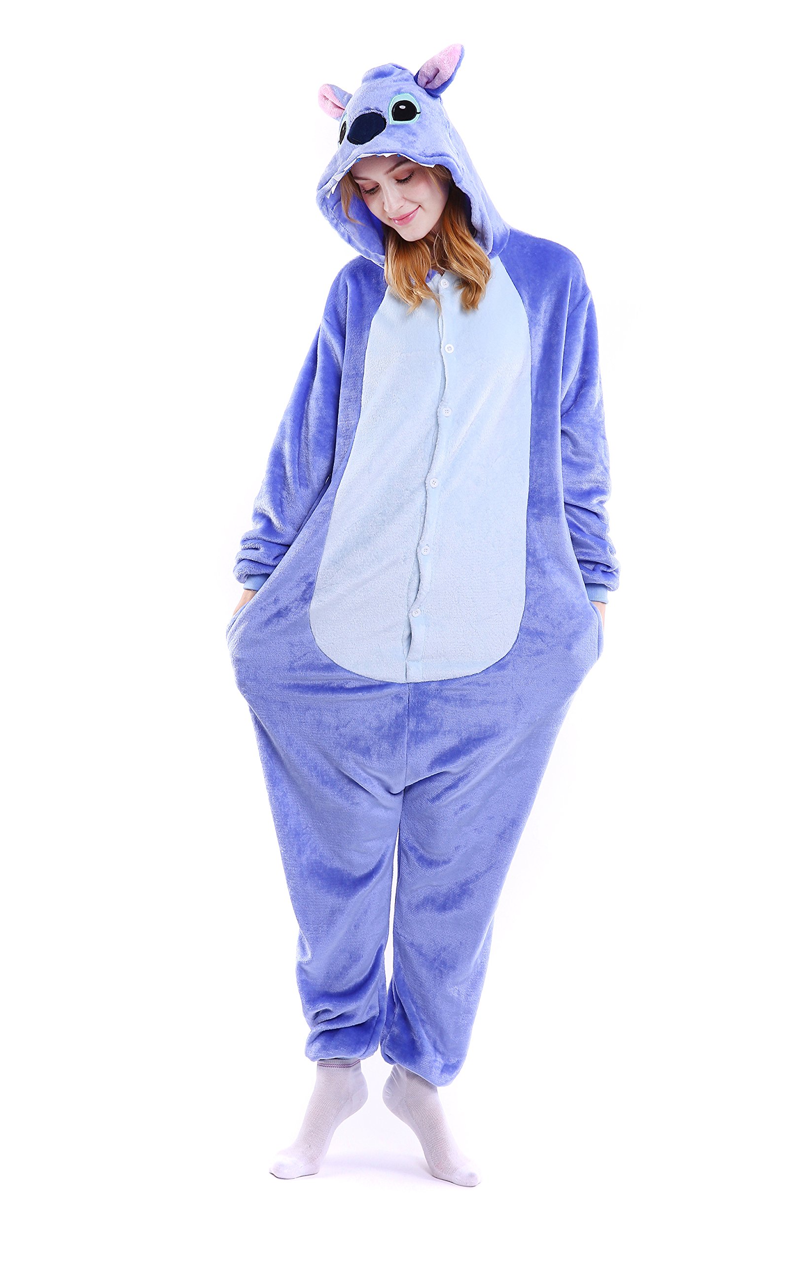 Yutown Unisex-adult Animal Onesie Pajamas Kigurumi Cosplay Costume Blue Stitch M