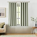 Vision Home Green Linen Full Blackout Curtains for