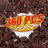 MANNIDOO 360 Pieces Building Bricks, Classic Basic Flats Parts and Pieces - 2x4 Brick x200 and 2x2 Brick x160, Moc Building Bulks Compatible with All Major Brands, Brown