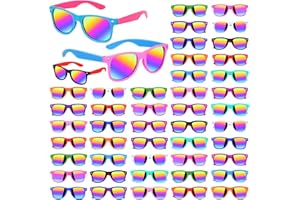 Gifts2U Kids Sunglasses Bulk Party Favors for Kids Ages 3-8, 24 Pack Rainbow Neon Sunglasses for Boys Girls with UV400 Protection, Birthday Pool Gifts Party Supplies.