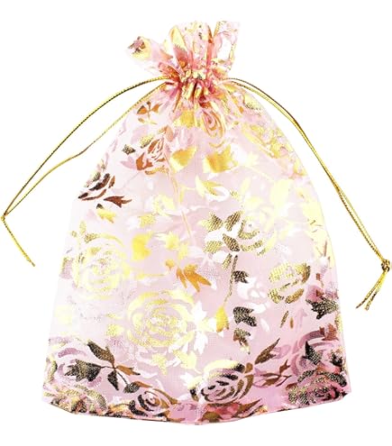 Ankirol 100pcs Organza Drawstring Bags - 4x6 Inch Wedding Favor Gift Pouches