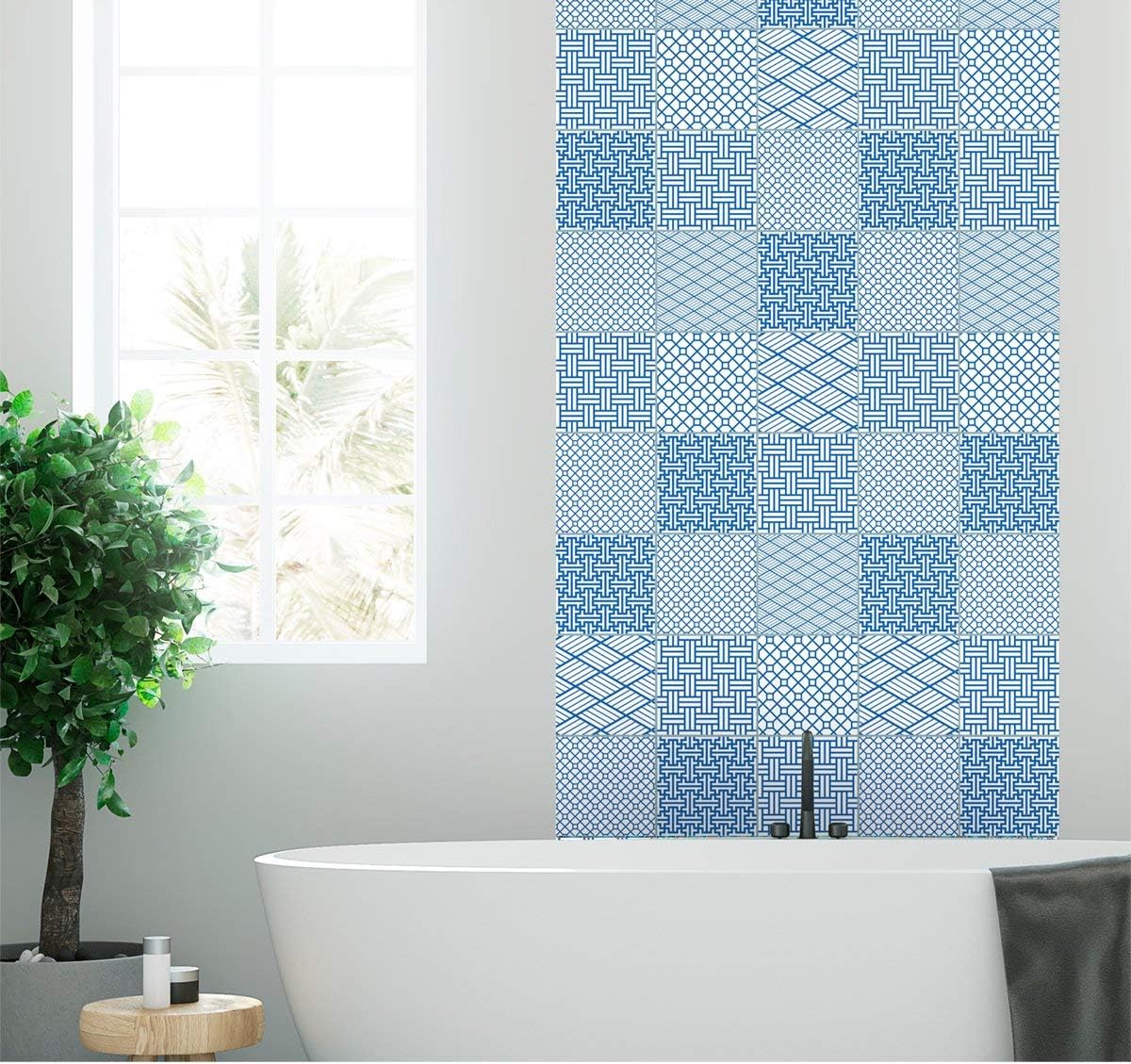 Ambiance Sticker Self-Adhesive Decorative Wall Decal Cement Tile for Bathroom and Kitchen Finlande - Pack of 9 Stickers of 20 x 20 cm - Image 3