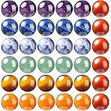 100Pcs Natural Stone Beads 8mm Chakra Round Gemstone Loose Beads with Elastic Bracelet String for Bracelets Necklace Jewelry