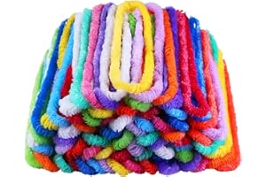 Elcoho 144 Pieces Plastic Leis Bulk in Bright Colors Lei Necklaces Assortment Tropical Decorations for Hawaiian Themed Party Favors with 12 Colors