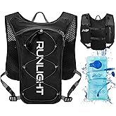 Runlight Running Vest for Women Men Lightweight Hydration Backpack Pack with 1.5L Water Bladder Bag Hydro Daypack for Hiking,Trail,Skiing,Camping,Cycling,Race,Marathon (Black New, One Size)