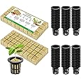 VIVOSUN 72 Rockwool Cubes & Net Pots Set for Hydroponics, 1.2” x 1.2” x 1.6” Cubes, 72 Plugs & 72 2” Net Cups for Hydroponic Growing, Seed-Starting, Cloning, Tower Gardens