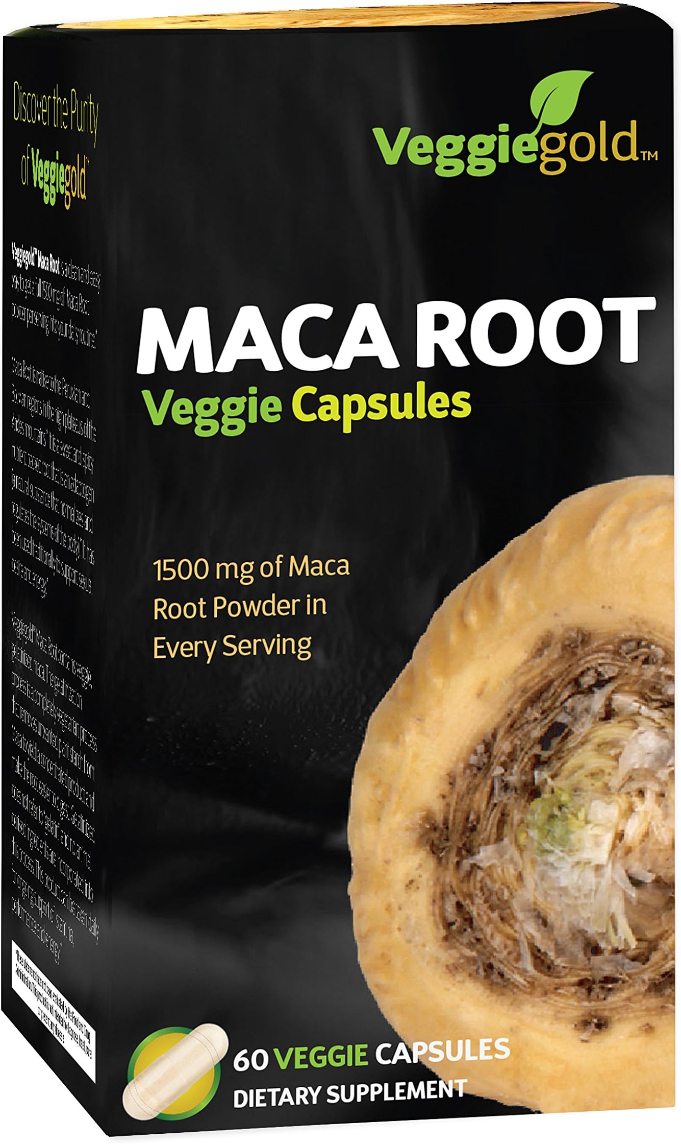 VeggieGold Maca Root Veggie Capsules, 60 Count