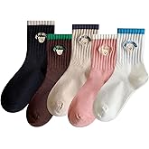 IIG 3-6 Pairs Womens Cute Animal Patterned Funny Novelty Cotton Crew Socks