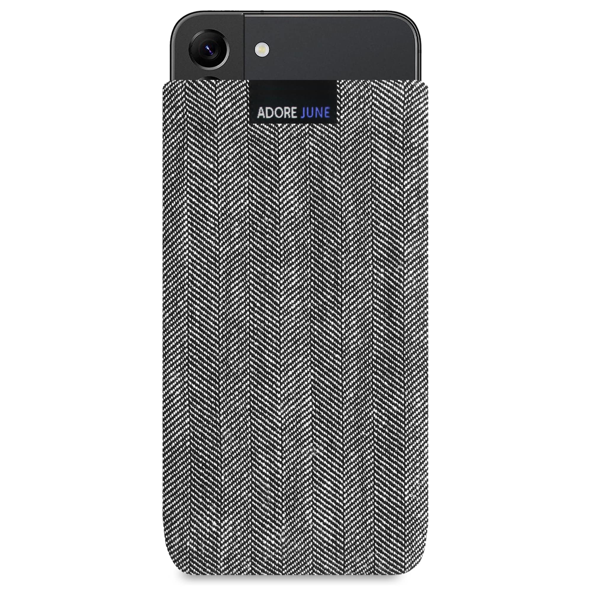 Adore June Business Case Compatible with Galaxy S24 / Galaxy S23 / Galaxy S22 Mobile Phone Case Made of Signature Herringbone Fabric with Screen Cleaning Effect