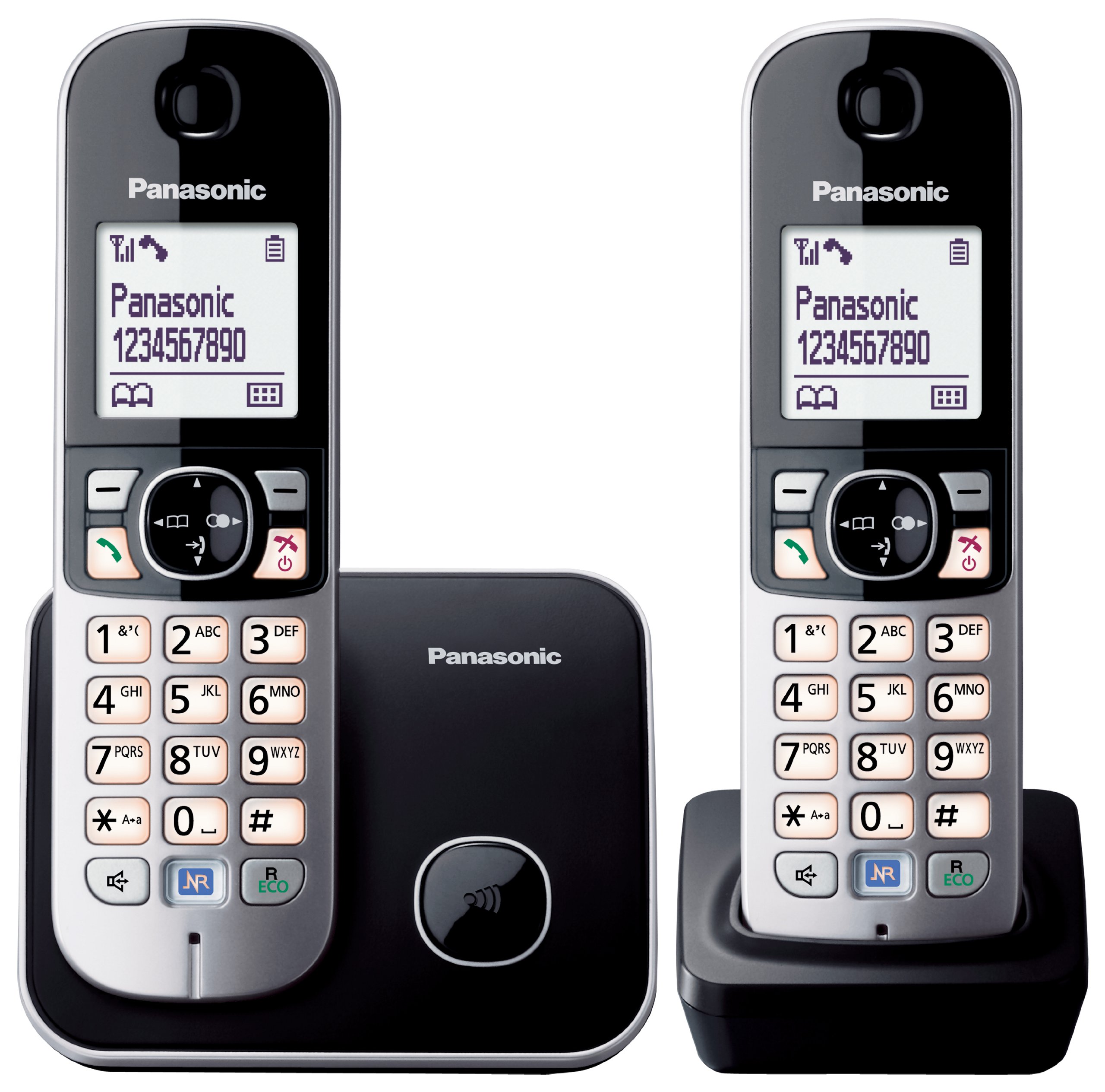 Panasonic Kx-Tg6812 Téléphone Dect Identification De L'Appelant Noir, Gris - Téléphones (Téléphone Dect, Haut-Parleur, 120 Entrées, Identification De L'Appelant, Noir, Gris)
