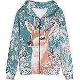 Pinupub Hoodies Fall Long Sleeve Womens Sweatshirt with Pockets Casual Spring Funny Graphic Women Zipper Hoodie