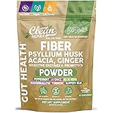 GutResto Fiber Supplement Psyllium Husk Powder Ginger Digestive Enzymes Probiotic Peppermint Licorice Aloe Vera Marshmallow Root Turmeric Supplement Slippery Elm Gut Health Prebiotics by Clean Nutra