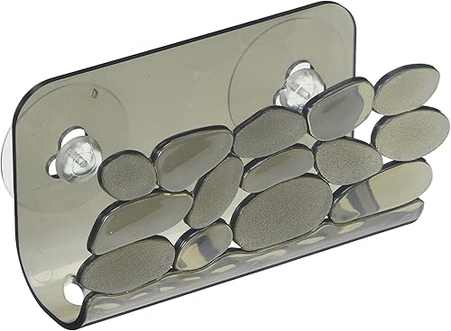 iDesign Pebblz Kitchen Sink Suction Holder for Sponges, Scrubbers, Soap - Graphite