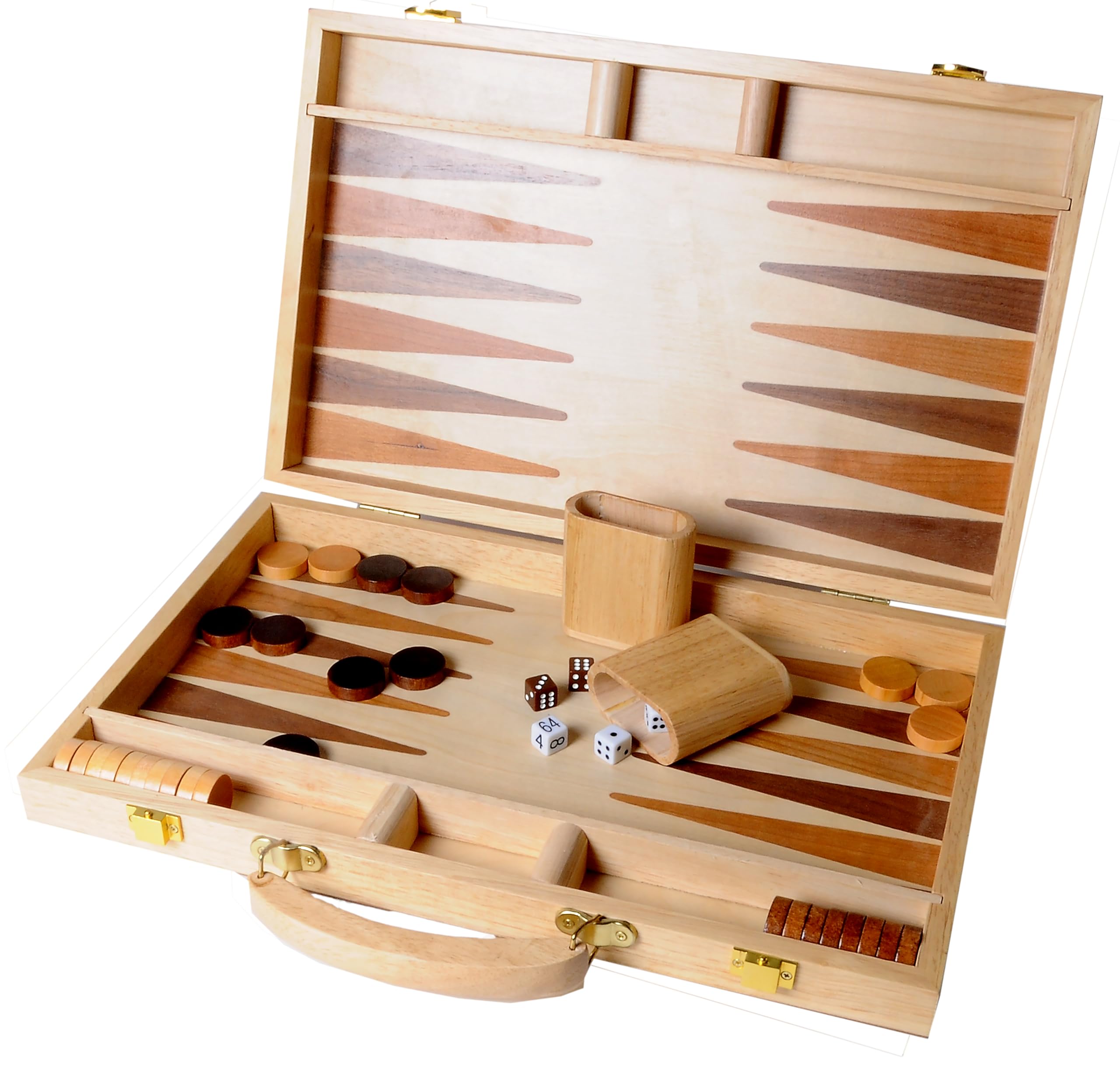 Engelhart - 250536 - Inlaid Wooden Game Backgammon Set 15"