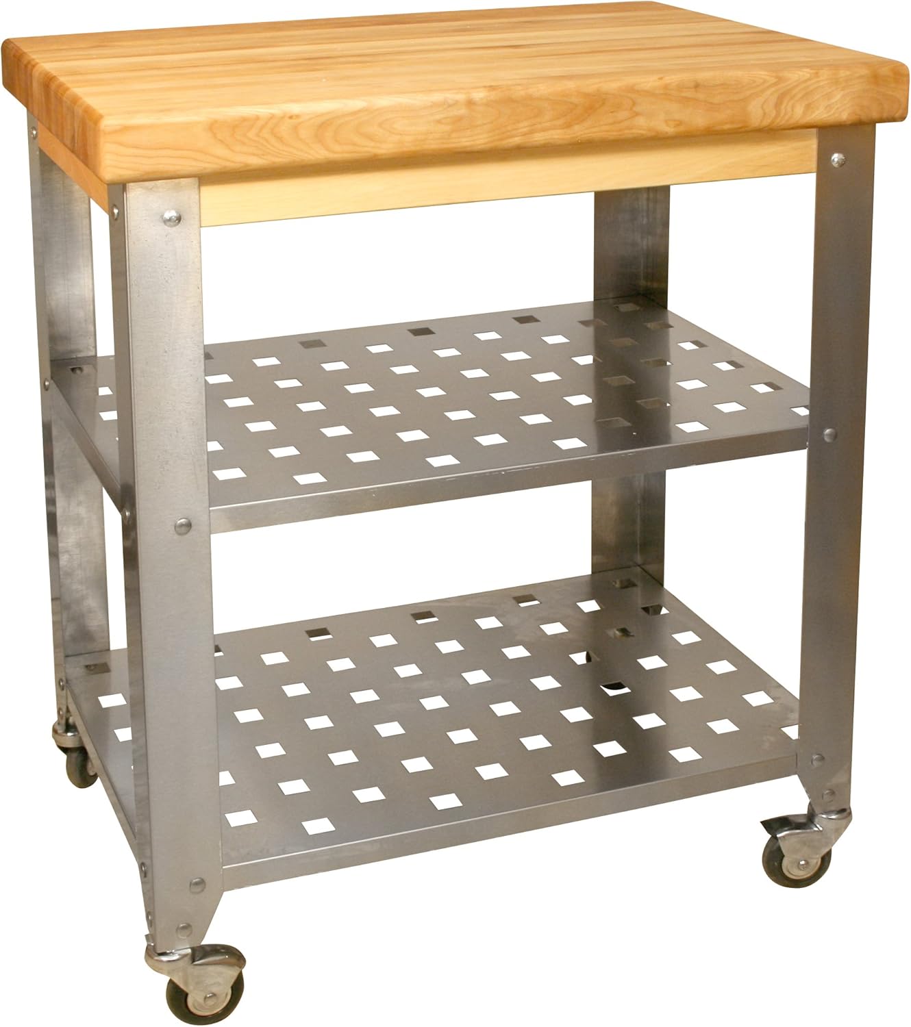 Stainless Steel Butchers Block Cart Amazon.co.uk Kitchen & Home