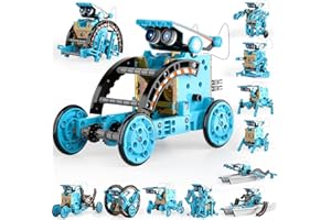 BLmukce STEM 13-in-1 Solar Power Robot Kit, Educational Building Toy Science Experiment Set with 190+ Pieces for Kids 8-13, D