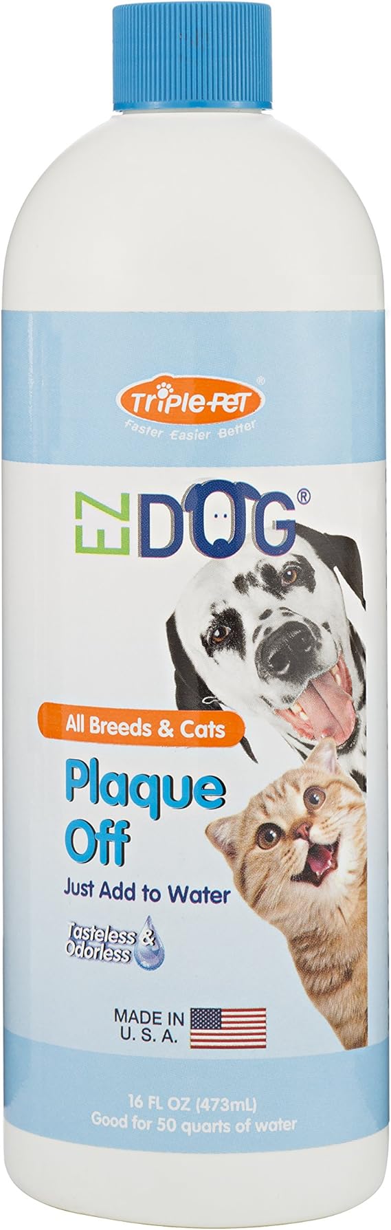 EZ Dog Plaque Off Fresh Breath AllNatural Drinking Water Additive for
