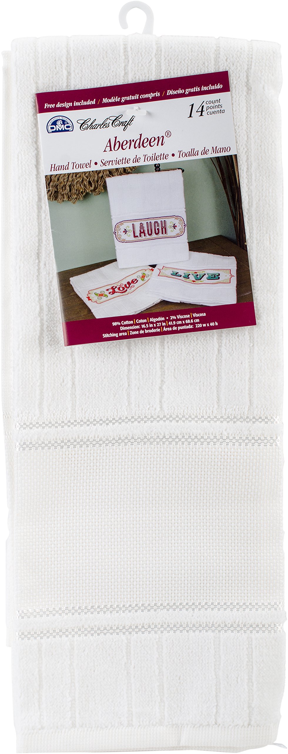 DMC VT6701 6750 Aberdeen Velour 14 Count Hand Towel, Multi-Colour, 16.5 x 27-Inch