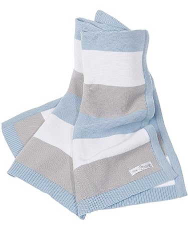 Babydecke aus 100% Bio Baumwolle - kuschelige Strickdecke ideal als Baby Decke, Erstlingsdecke, Wolldecke oder Baby Kuschelde