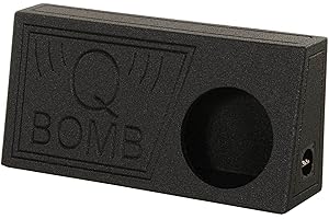Q Power QBomb 10 Inch Single Vented Subwoofer Sub Box with Black Bedliner Spray