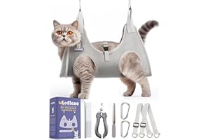 Loflaze Dog Grooming Hammock Harness for Dogs & Cats with Pet Nail Clipper Trimmer - Cat Hanger Sling for Trimming Clipping N