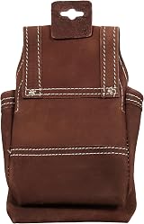 Rolson 68150 Twin Pocket Leather Nail Pouch Heavy Duty Suede Belt Loop 24cm view 3