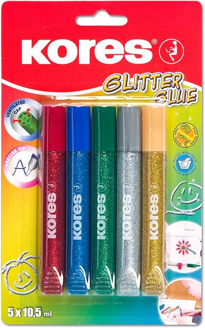 Kores Glitter Glue Pens 10.5ml Pack of 5