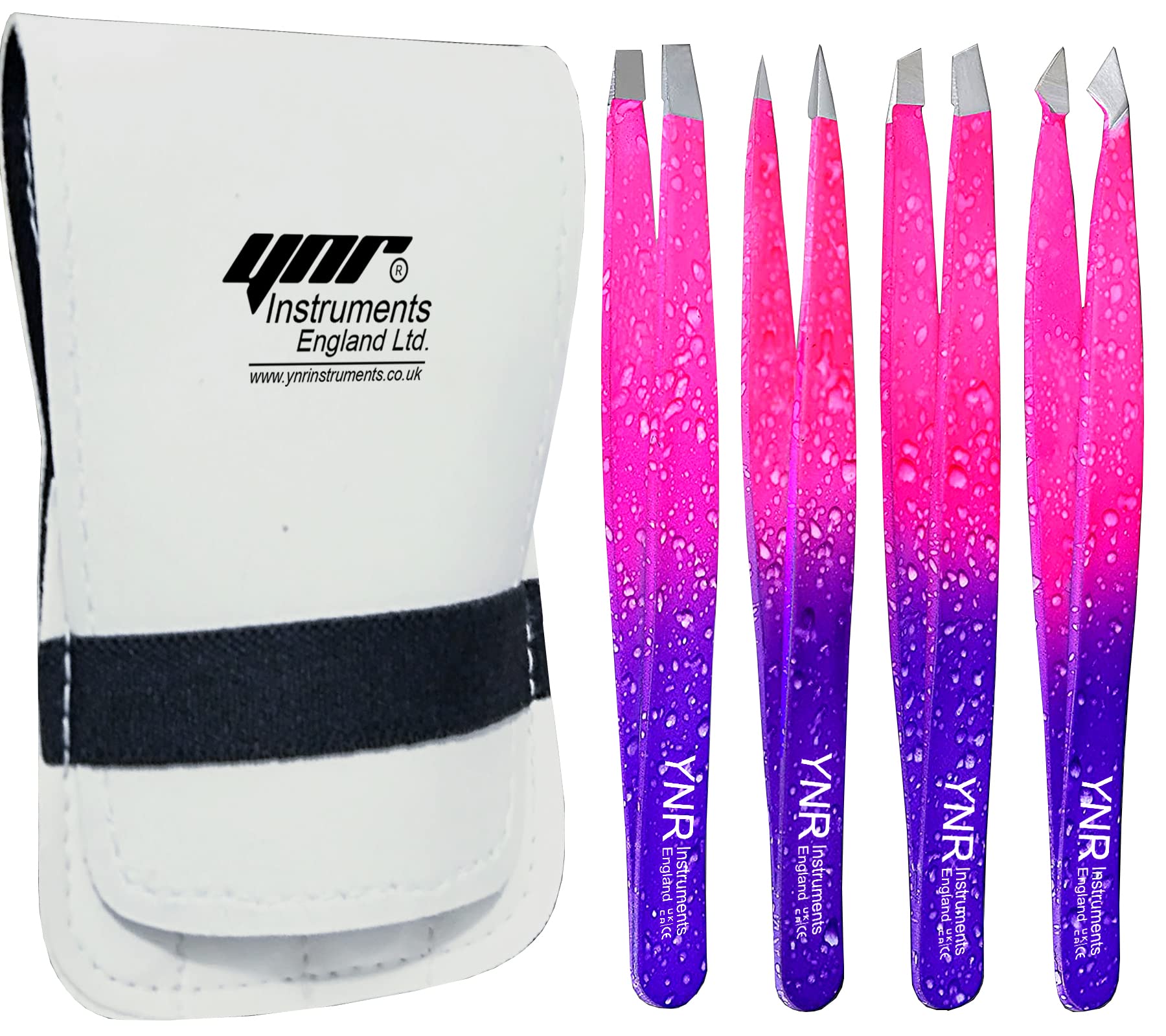 YNR Fine Point Slant Tweezers Women and Men Splinter Ticks Facial Chin Hair,Brow and Ingrown Hair Removal Set Sharp Needle Nose Pluckers