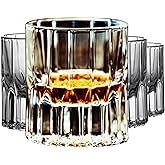 NORIMODA Whiskey Glasses, Heavy-base Rocks Glasses, 7.5oz Whisky Glass Sets Of 4, Bourbon Glass Gift For Men, Old Fashioned Glass Suitable For Scotch, Liquor, Rum, Cognac, Vodka& Rocks Cocktails