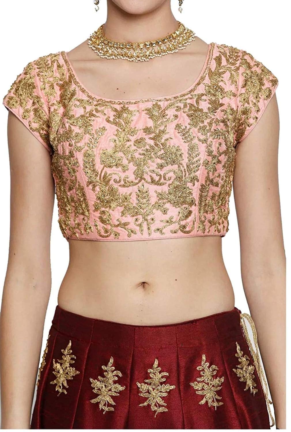jeet fashion embroidered lehenga choli (red)