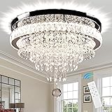 FRIXCHUR 19.7" Modern Crystal Chandeliers Crystal