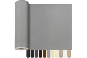 OcePor Self Adhesive Leather Repair Patch, 17x90 inch Leather Repair Tape, Leather Patches for Furniture, Vinyl Leather Repair Kit for Couches, Boat Seats, Furniture, Cars(Gray)