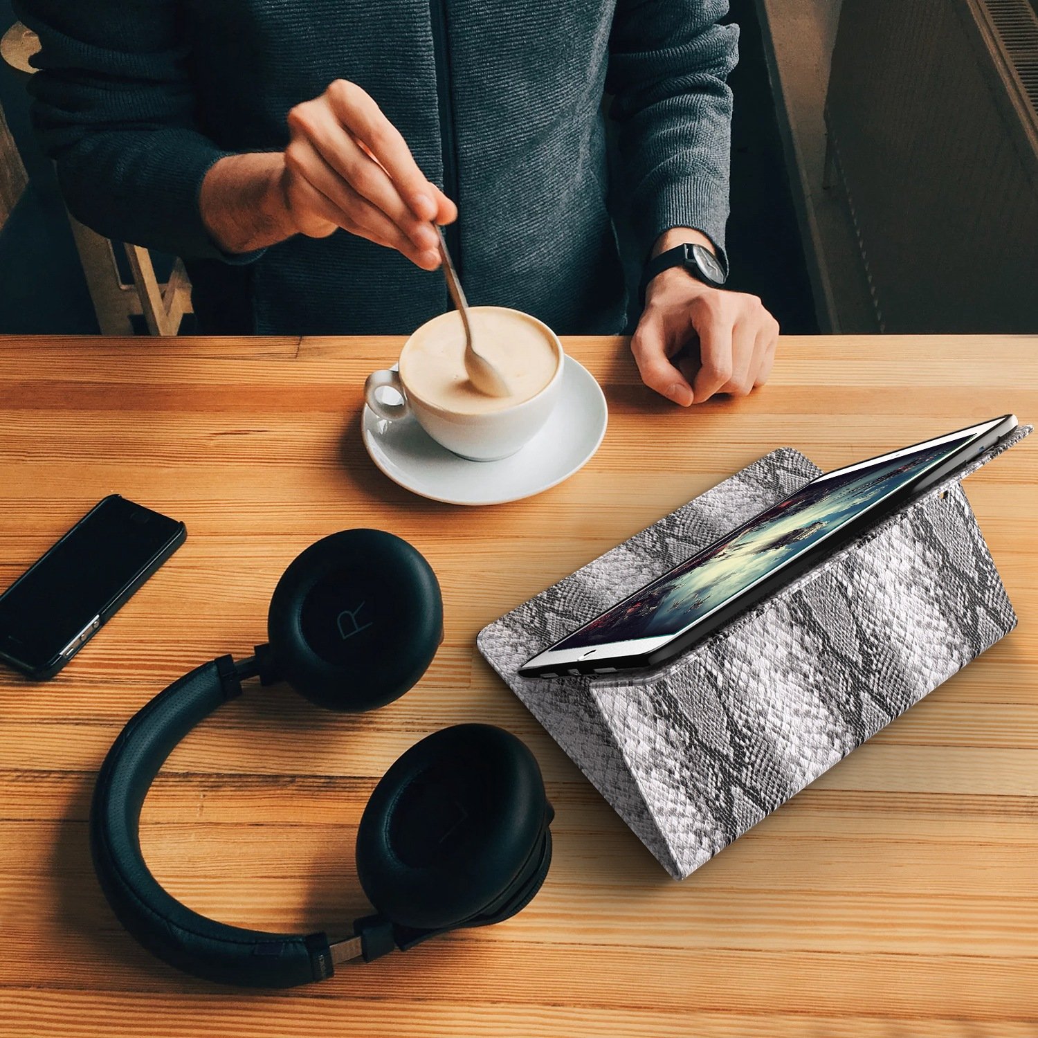 iPad Pro 10.5 Case, LoHi Genuine Leather Business Case Auto Sleep Multi-Functional Adjustable Stand Protective Cover for Apple iPad Pro 10.5 Inch 2017 Model