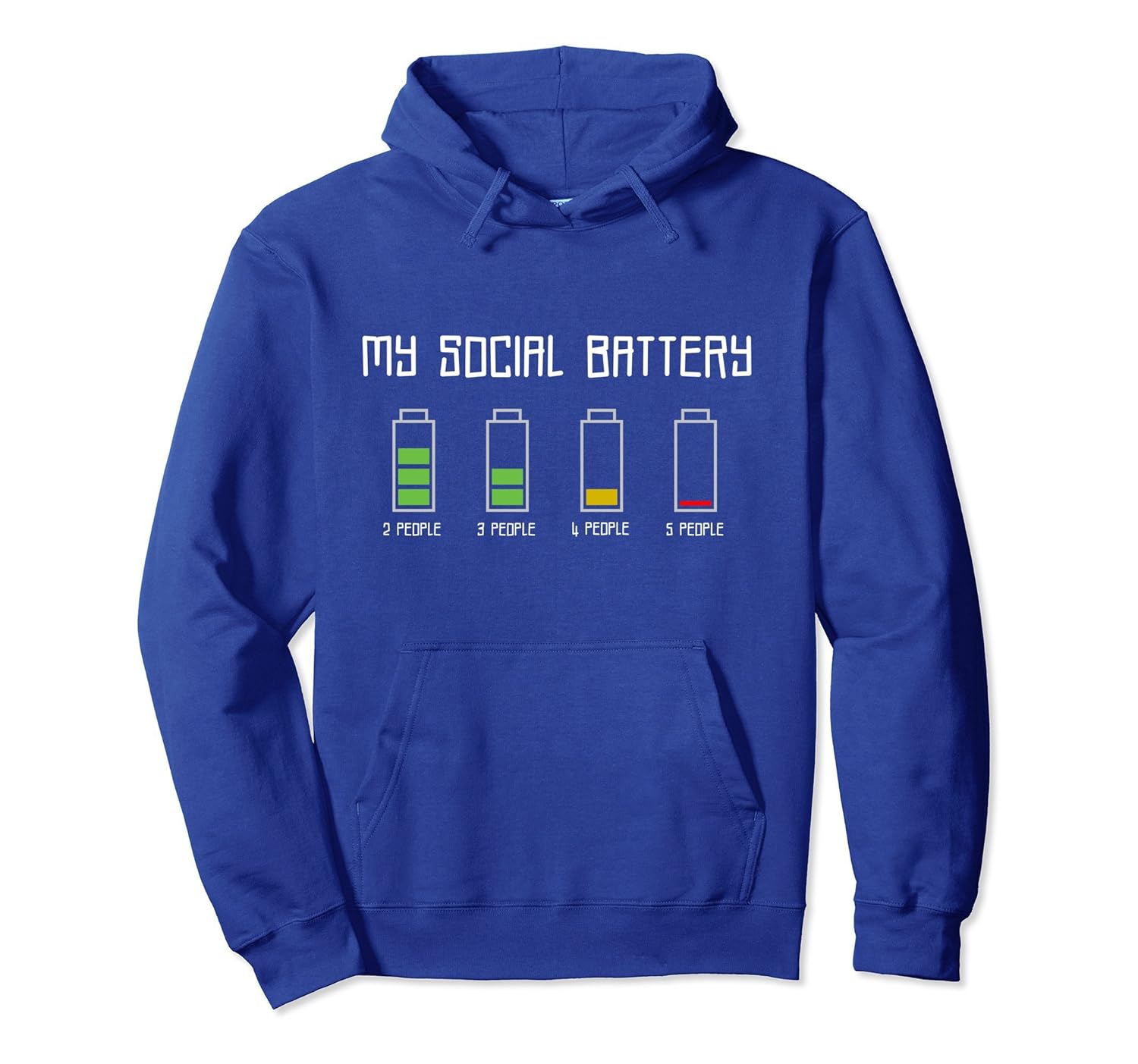 Funny Comical Introverts Hoodie My Social Battery-ANZ