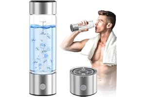 MOVOCA Hydrogen Water Bottle, 3Min 2200PPB Rapid Hydrogen Water Generator -SPE PEM Tech, 14OZ Portable Hydro Water Machine, Health Care Gifts for Husband, Wife, Family, Friends, Travel