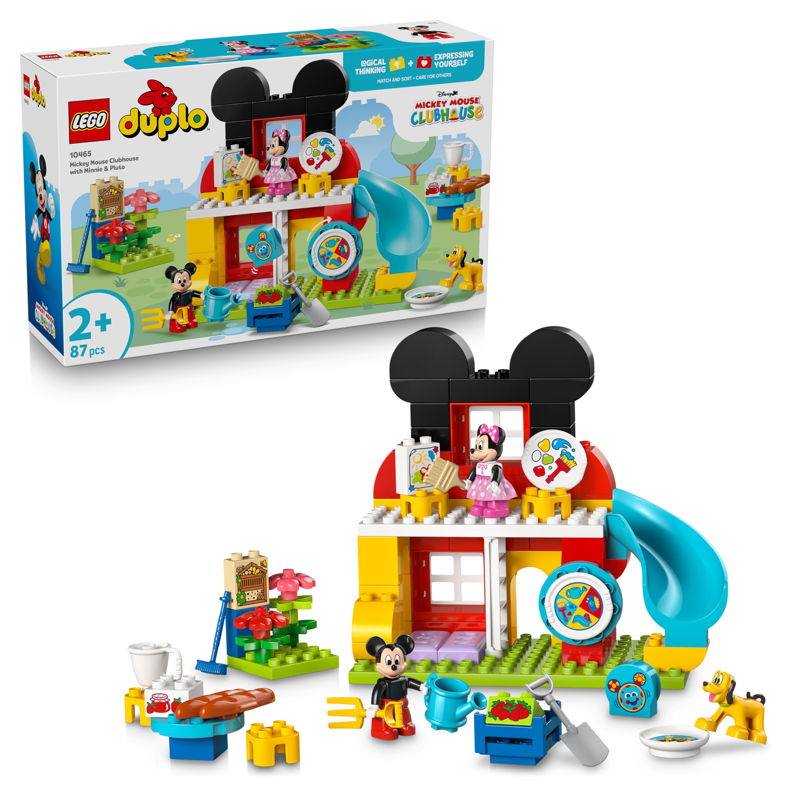 LEGO DUPLO | Micky Maus Wunderhaus mit Minnie und Pluto - Pädagogisches Feinmotorik Spielzeug für Kleinkinder - inkl. 3 Figuren & Toodles - Geschenk für Jungen & Mädchen ab 2 Jahren - 10465