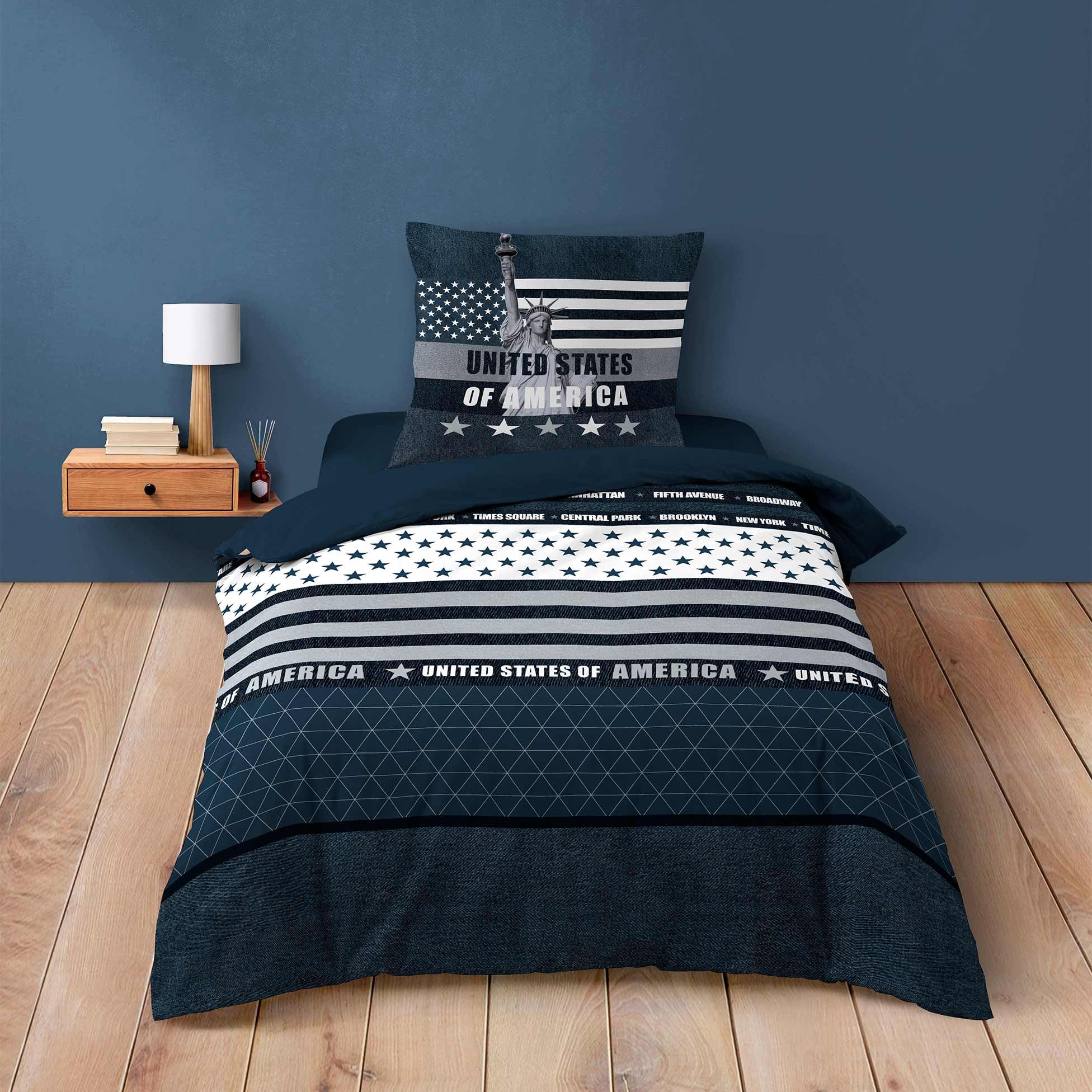 Douceur d'Intérieur, 2-Piece Bedding Set (140 x 200 cm) States, 100% Cotton