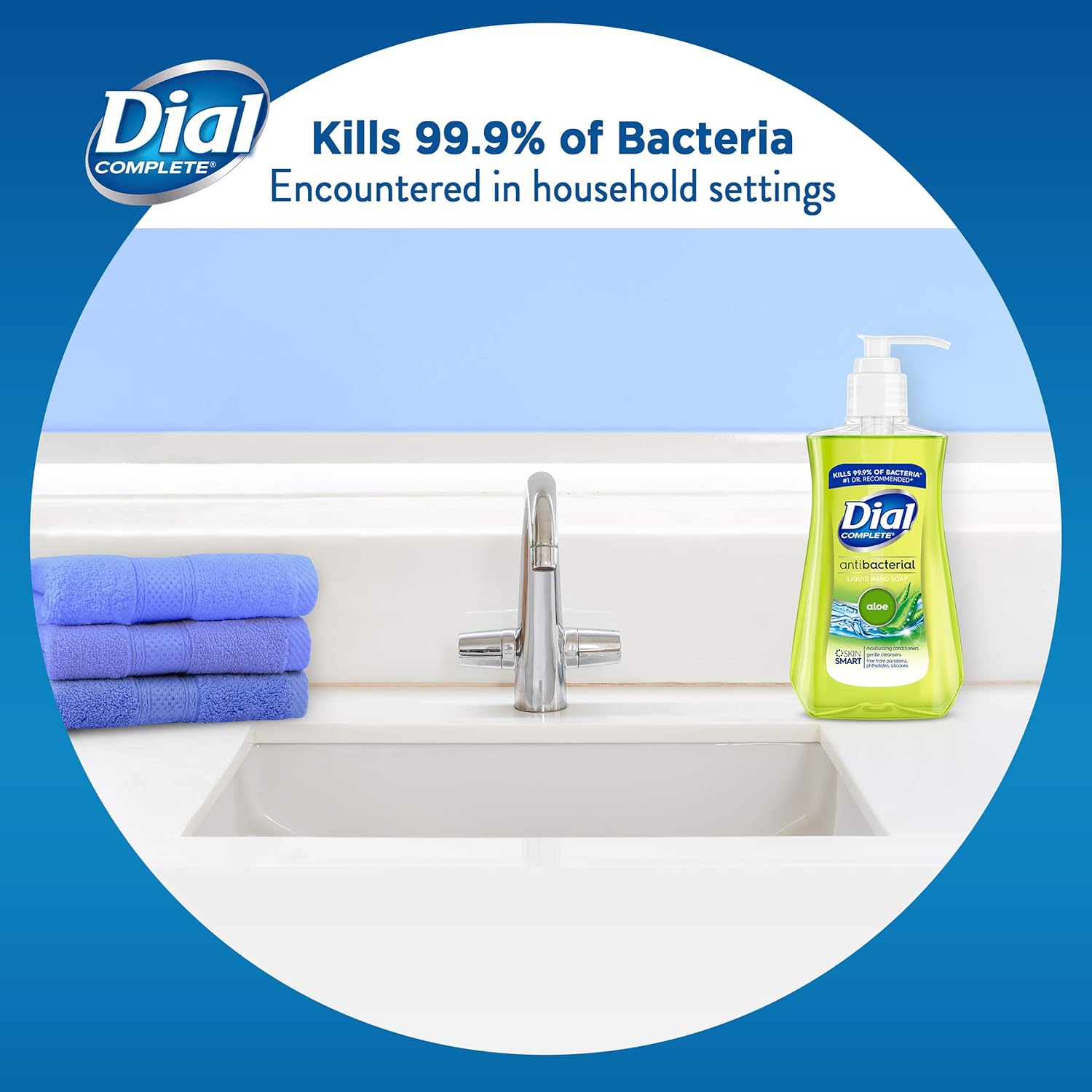 Dial Antibacterial Liquid Hand Soap, Aloe, 7.5 Fluid Ounces (Pack of 12) : Hand Washes : Beauty
