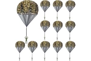 Catcan 10 Pcs Parachute Toy, Camo Green Parachute Men Toy Tangle Free Throwing Hand Throw Outdoor Flying Gifts Paratrooper Toy No Battery nor Assembly Required