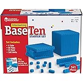 Learning Resources Interlocking Base Ten Starter Set | Base Ten Blocks for Classroom, Number Blocks Toys, Math Manipulatives for Elementary School, Kids Math Fraction Manipulatives