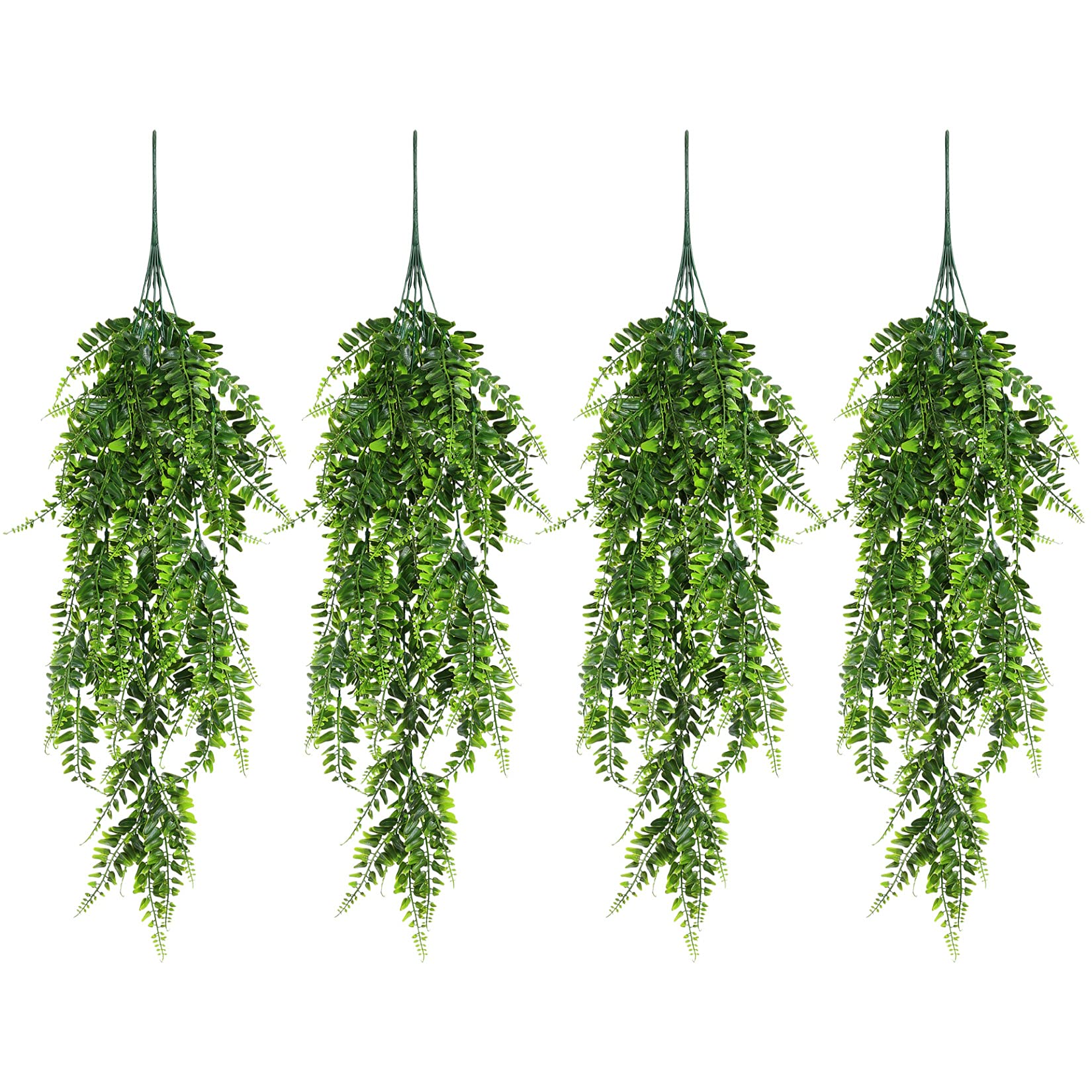 4 Pcs Artificial Hanging Plants, Decorative Artificial Fake Trailing Plants, Artificial Faux Fake Ferns Ivy Garland Plants, Indoors Outdoors Vines Plants for Home Garden Wall Hanging Baskets Decor