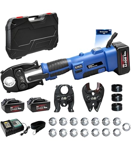 MMNZE Electric Hydraulic Cable Lug Crimper Pliers Rechargeable