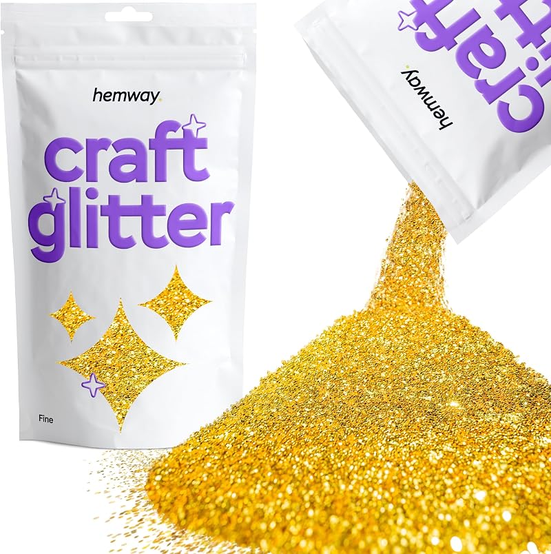 Hemway Craft Glitter Gold 100g Fine Glitter for Resin Crafts Cosmetics