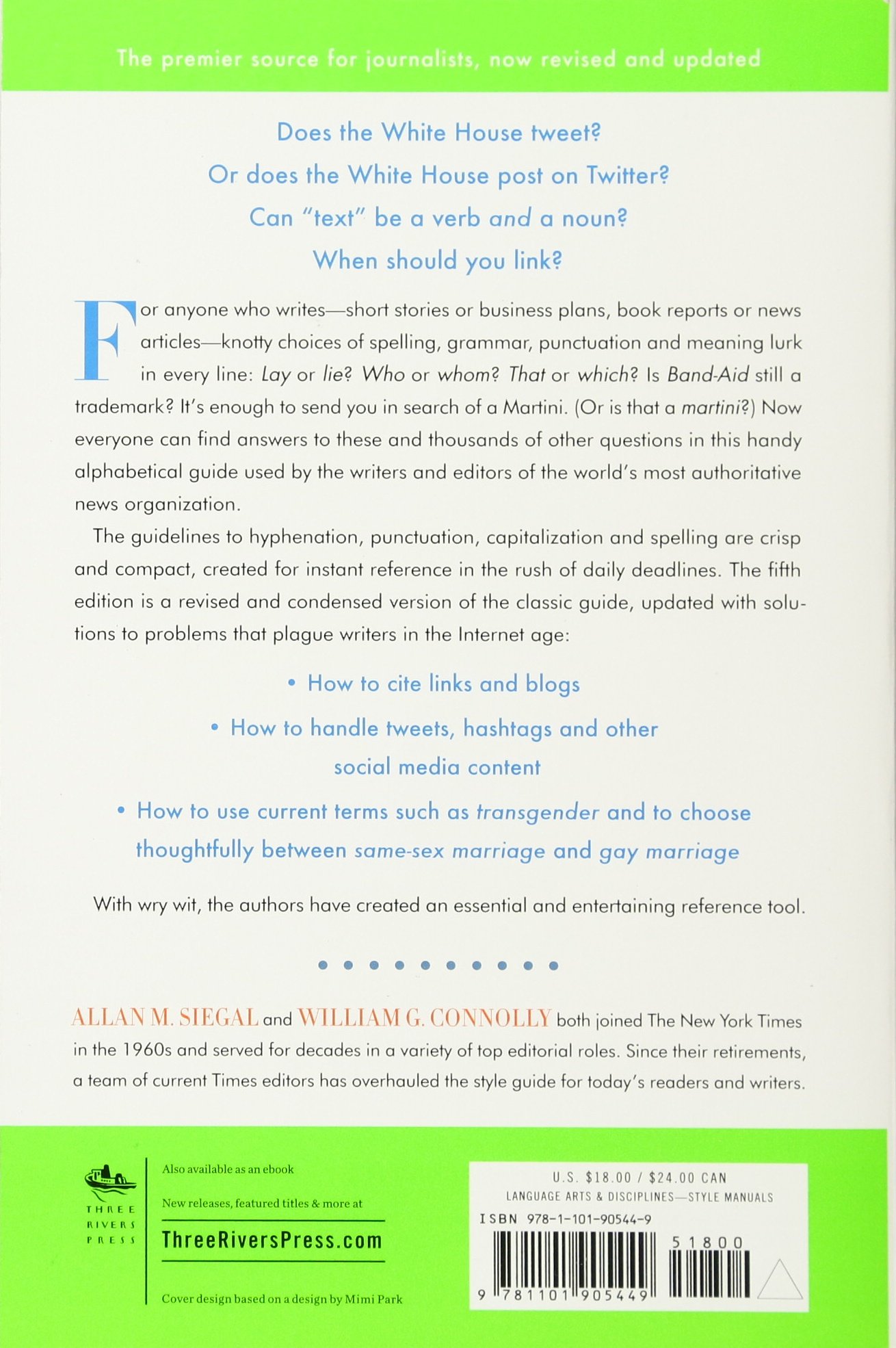 The New York Times Manual of Style and Usage, 5th Edition: The Official  Style Guide Used by the Writers and Editors of the World's Most  Authoritative News ...