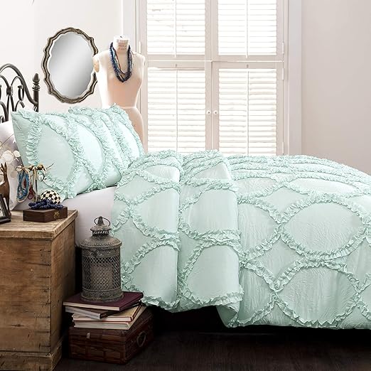 Amazon Com Lush Decor Avon 3 Piece Comforter Set Full Queen