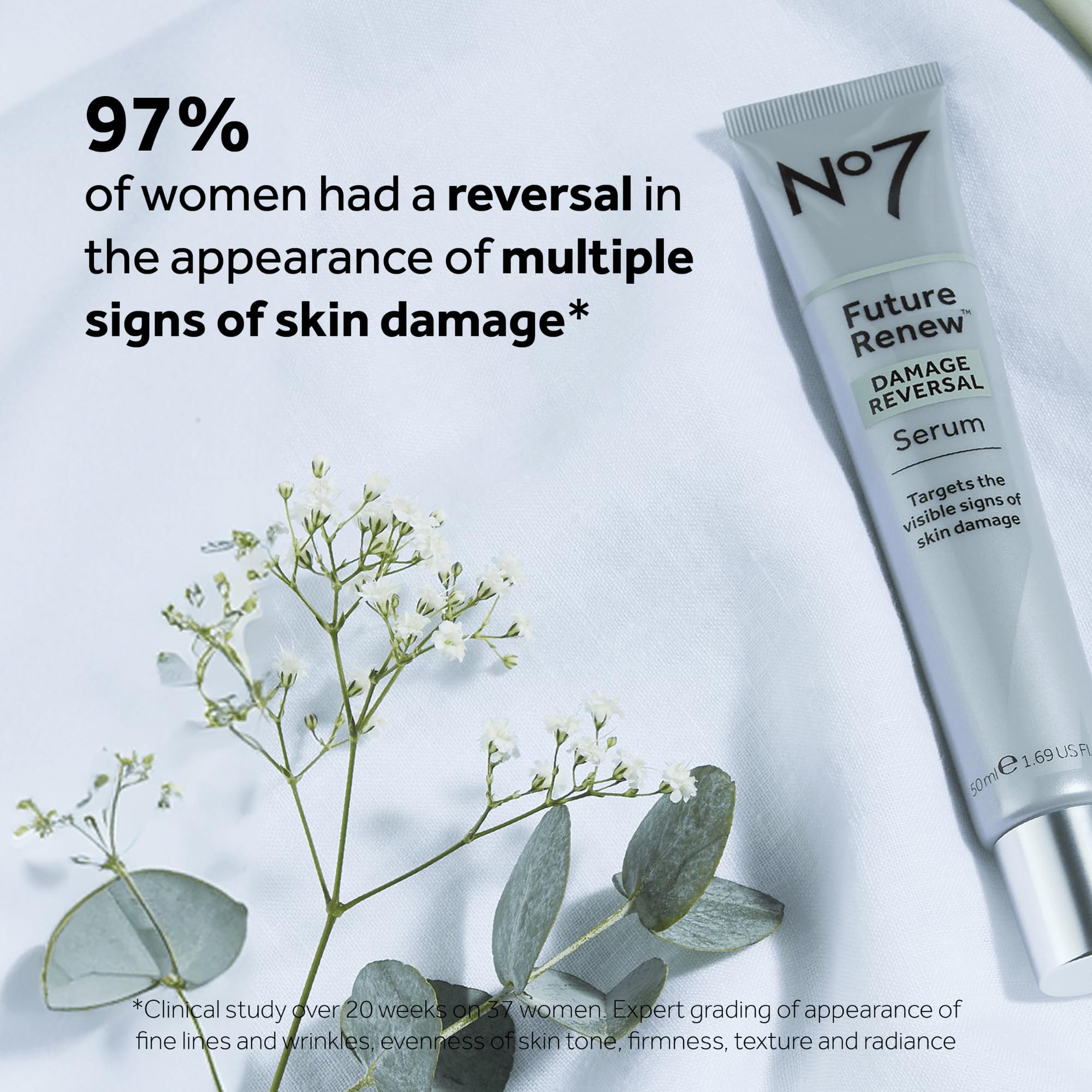 No7 Future Renew Damage Reversal Anti Aging Serum for Face - Face Serum for Women with Peptides to Support Skin Repair - Helps Reduce Fine Lines, Wrinkles, Dryness & Uneven Tone (0.84 Fl oz)