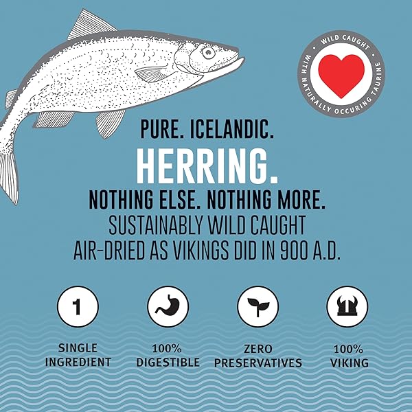 ICELANDIC+ WHOLE FISH HERRING – 3OZ BAG – DOG TREATS, PURE WILD-CAUGHT & AIR-DRIED, SINGLE INGREDIENT SNACK, PET CHEW, JUST THE FISH NOTHING ELSE