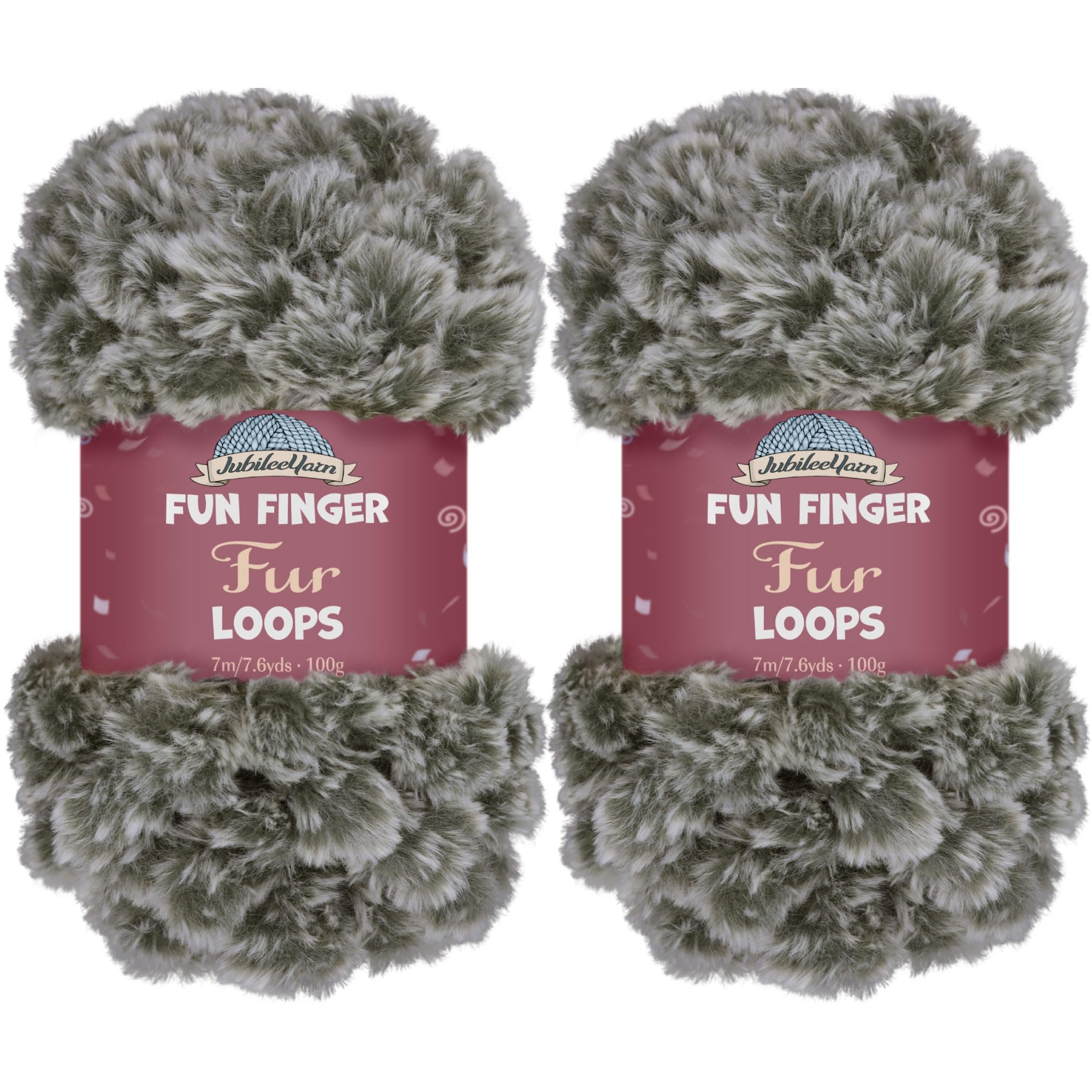 JubileeYarn Fun Finger Fur Loops Yarn - Polyester Jumbo Weight Loop Yarn - 200g/Skein - Strix - 2 Skeins